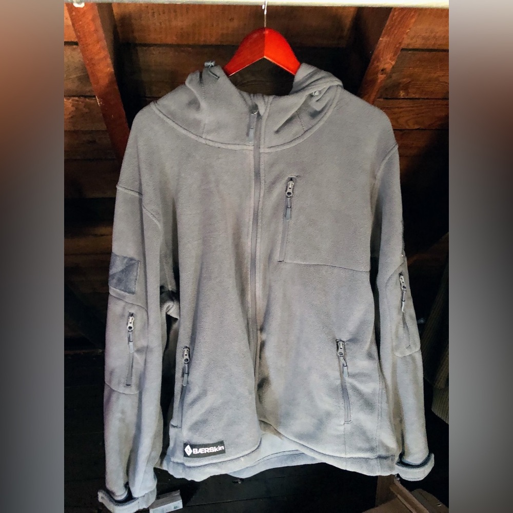 BAERskin hoodie, Grey, fleece, men's xxl